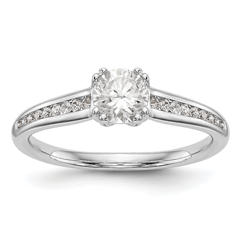 14K Weißgold Verlobungsring mit simulierten Diamanten