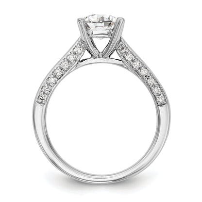 14K Weißgold Verlobungsring mit simulierten Diamanten