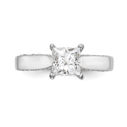 14K Weißgold Verlobungsring mit simuliertem Diamanten