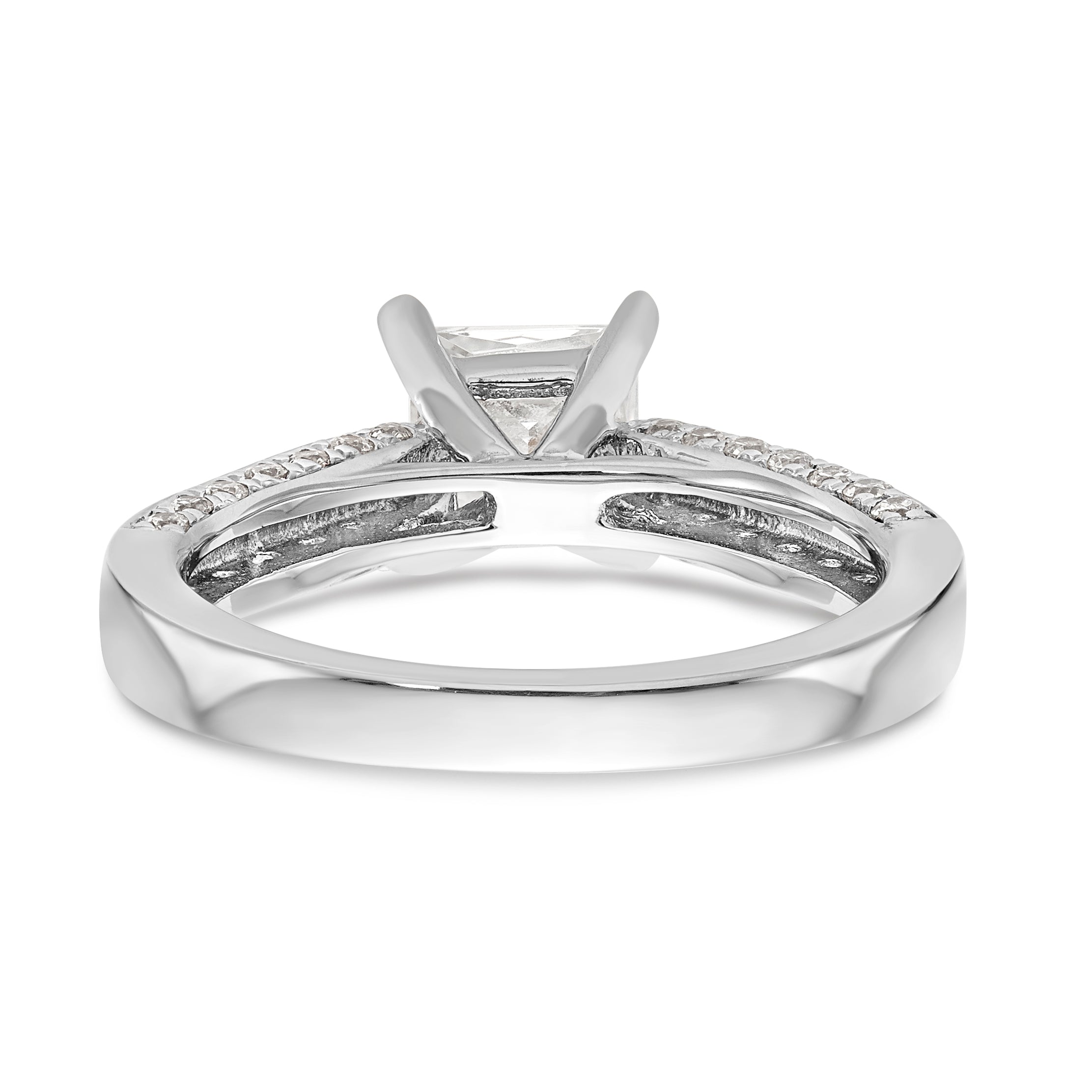 14K Weißgold Verlobungsring mit simuliertem Diamanten