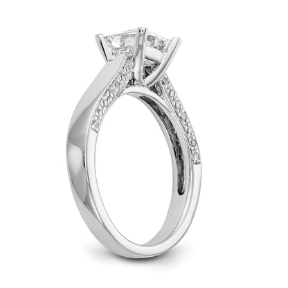 14K Weißgold Verlobungsring mit simuliertem Diamanten