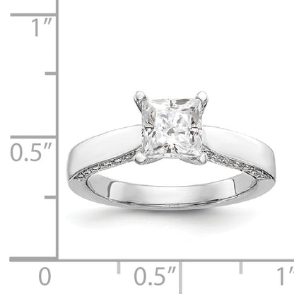 14K Weißgold Verlobungsring mit simulierten Diamanten