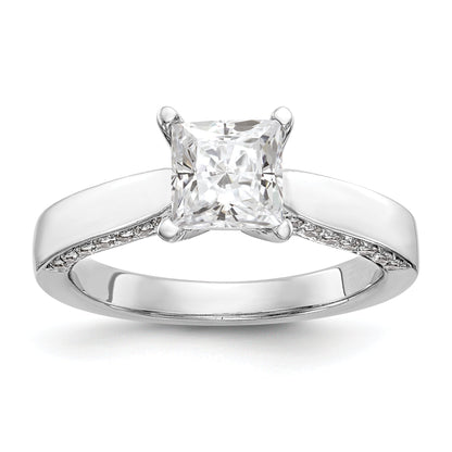 14K Weißgold Verlobungsring mit simulierten Diamanten