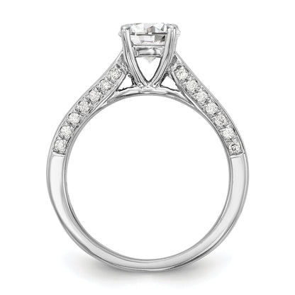 14K Weißgold Verlobungsring mit simulierten Diamanten