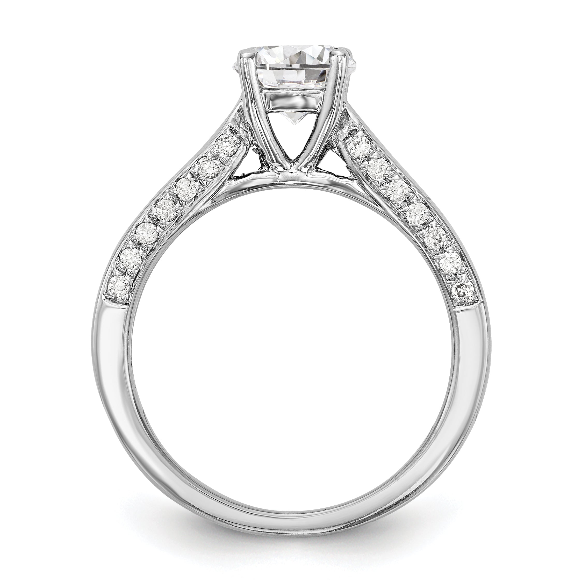 14K Weißgold Verlobungsring mit simuliertem Diamanten