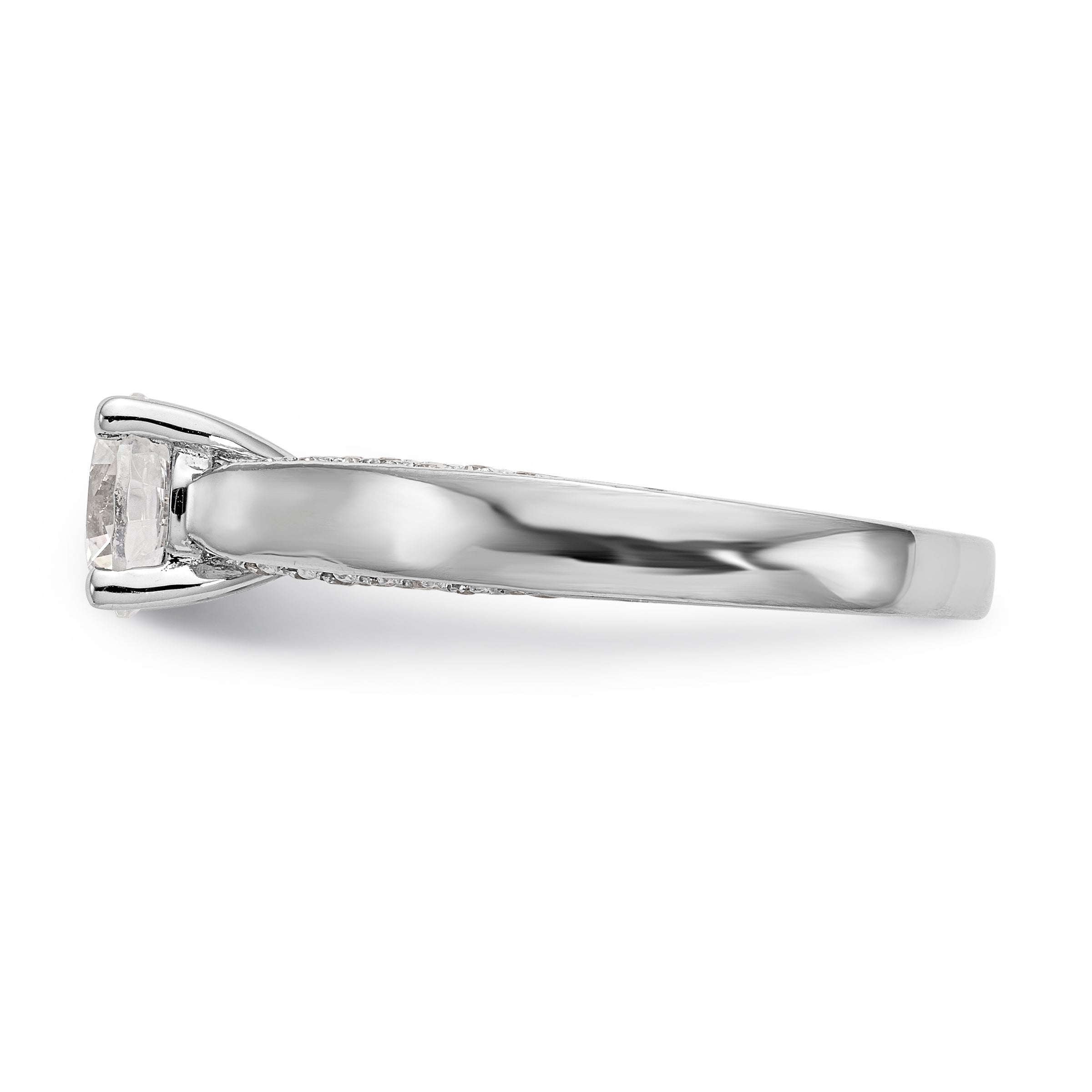 14K Weißgold Verlobungsring mit simuliertem Diamanten