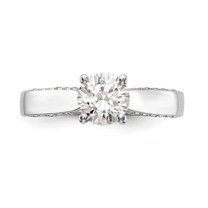 14K Weißgold Verlobungsring mit simulierten Diamanten