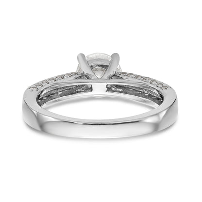 14K Weißgold Verlobungsring mit simulierten Diamanten