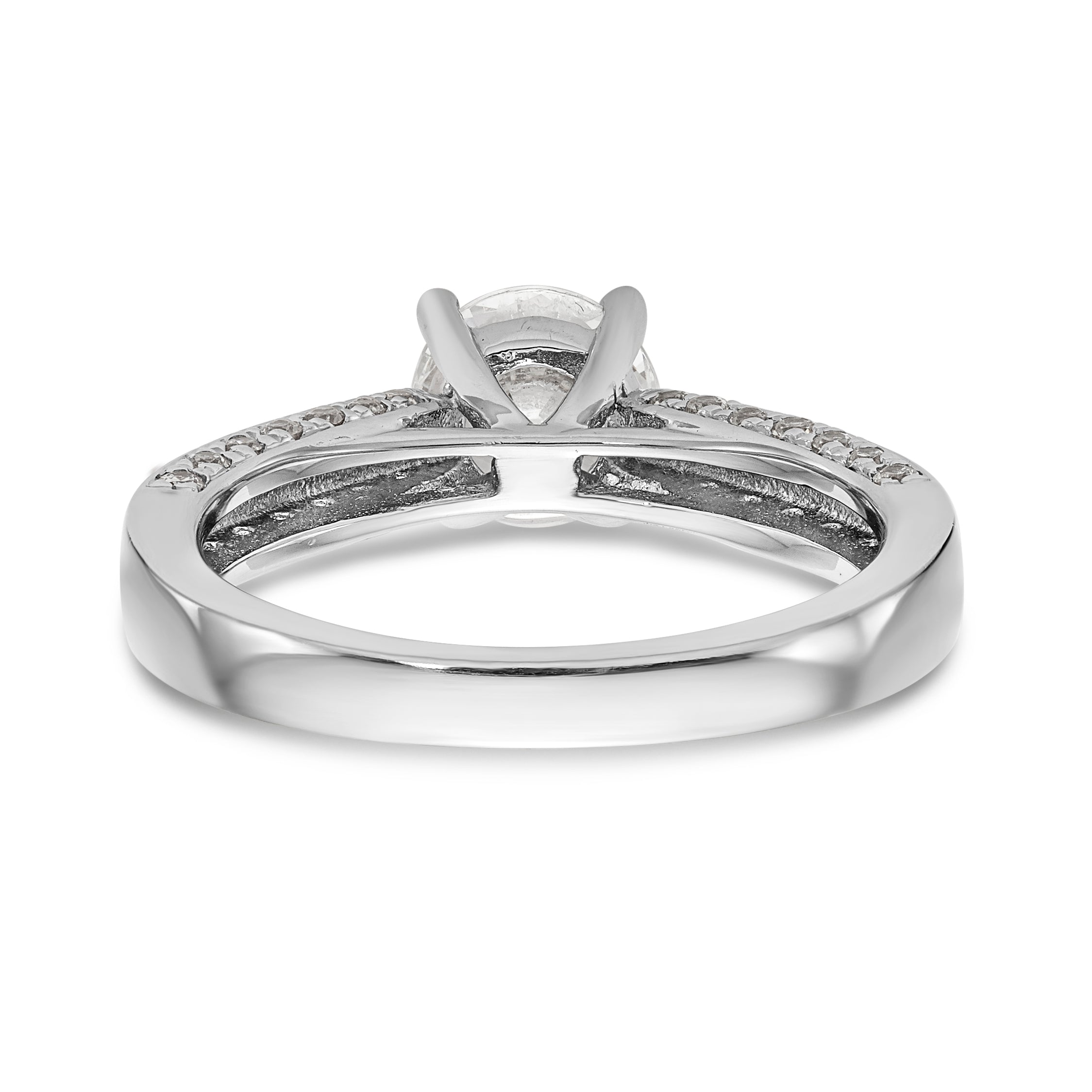 14K Weißgold Verlobungsring mit simuliertem Diamanten