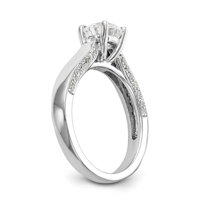 14K Weißgold Verlobungsring mit simulierten Diamanten