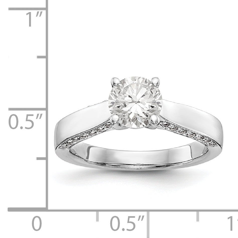 14K Weißgold Verlobungsring mit simuliertem Diamanten