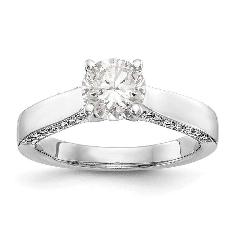 14K Weißgold Verlobungsring mit simulierten Diamanten