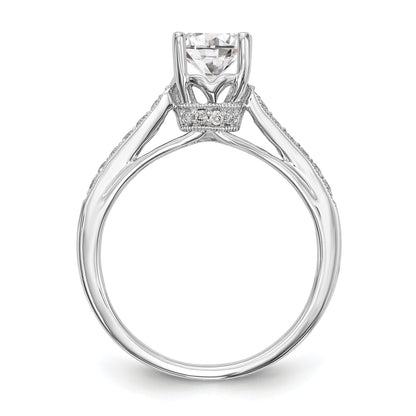 14K Weißgold Verlobungsring mit simuliertem Diamanten