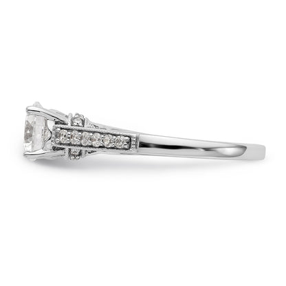 14K Weißgold Verlobungsring mit simuliertem Diamanten