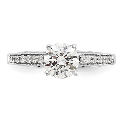 14K Weißgold Verlobungsring mit simuliertem Diamanten