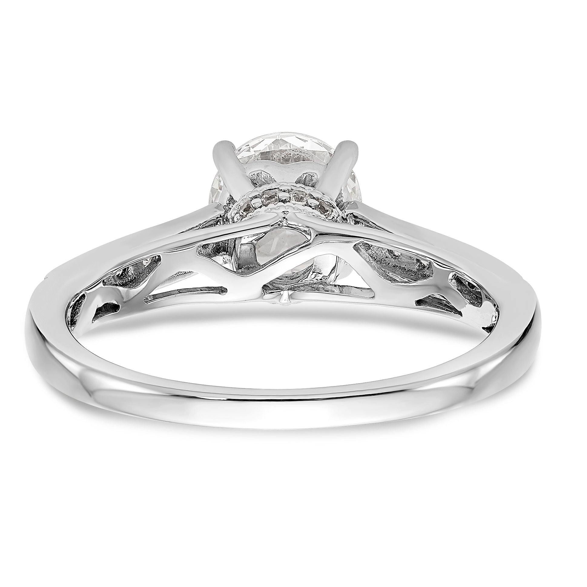 14K Weißgold Verlobungsring mit simuliertem Diamanten