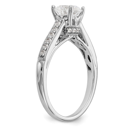 14K Weißgold Verlobungsring mit simuliertem Diamanten