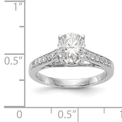 14K Weißgold Verlobungsring mit simuliertem Diamanten