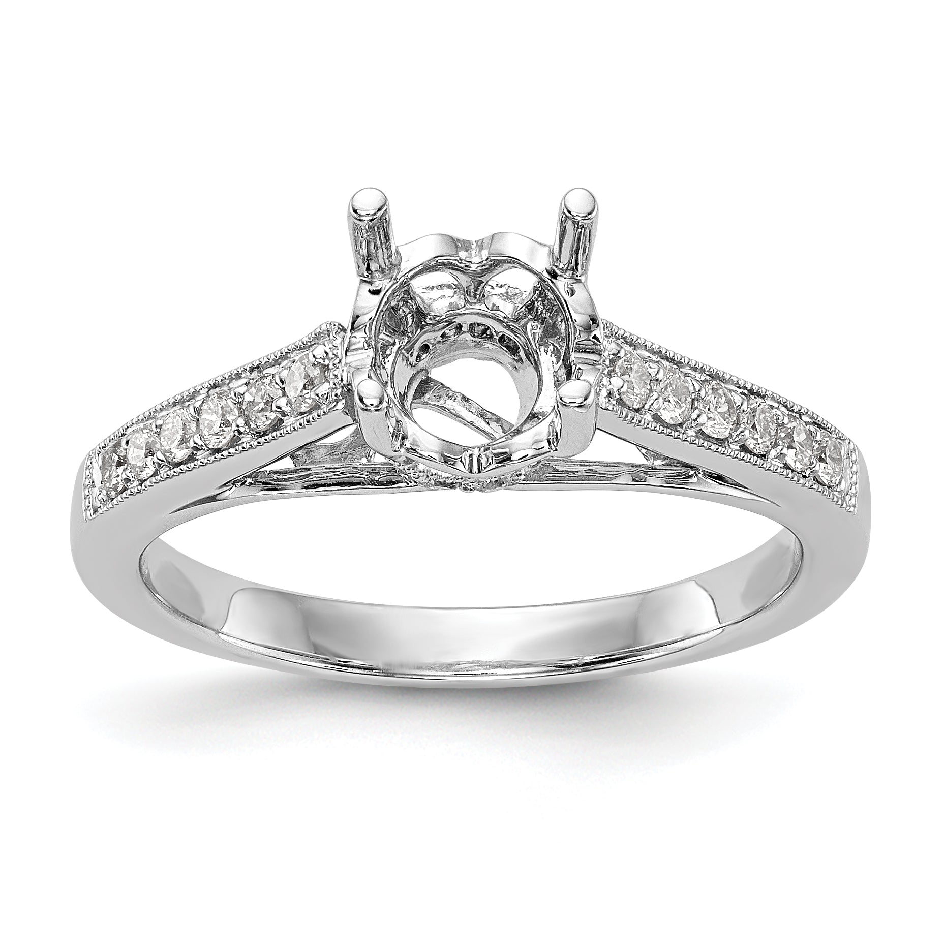 14K Weißgold Verlobungsring mit simuliertem Diamanten