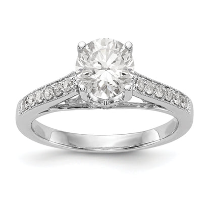 14K Weißgold Verlobungsring mit simuliertem Diamanten