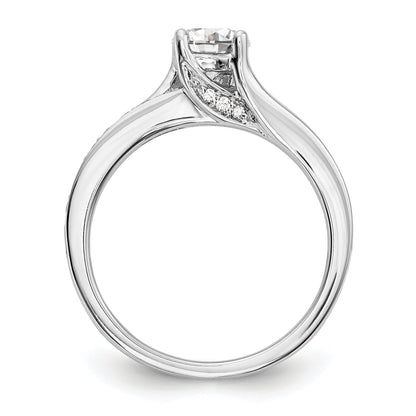 14K Weißgold Verlobungsring mit simuliertem Diamanten