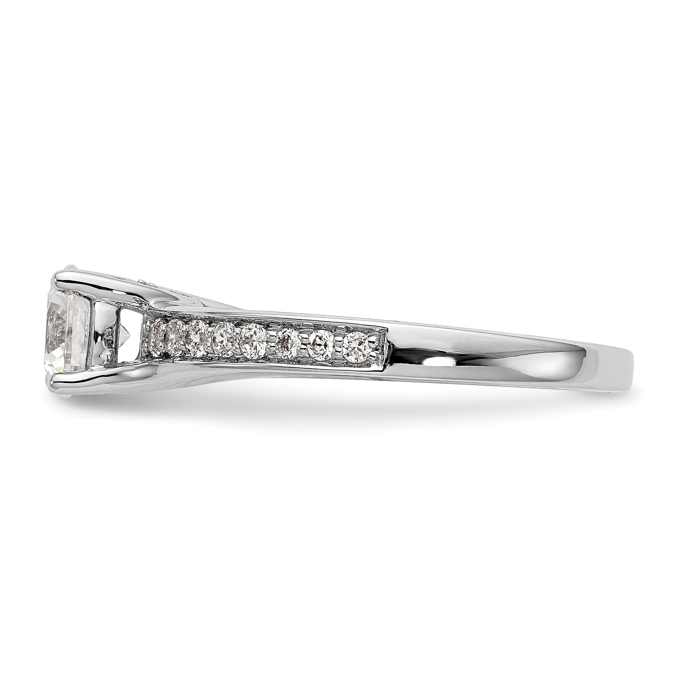 14K Weißgold Verlobungsring mit simuliertem Diamanten