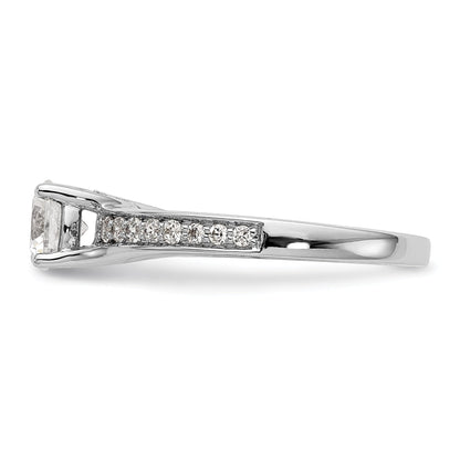 14K Weißgold Verlobungsring mit simuliertem Diamanten