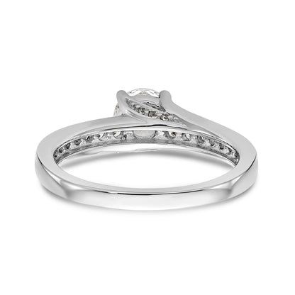 14K Weißgold Verlobungsring mit simuliertem Diamanten