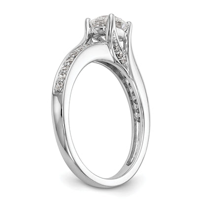 14K Weißgold Verlobungsring mit simuliertem Diamanten