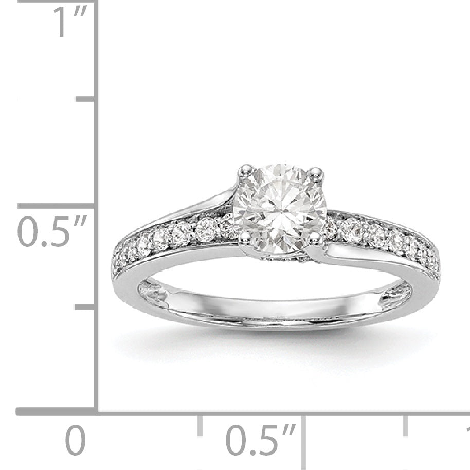 14K Weißgold Verlobungsring mit simuliertem Diamanten