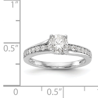 14K Weißgold Verlobungsring mit simuliertem Diamanten