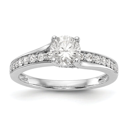 14K Weißgold Verlobungsring mit simuliertem Diamanten