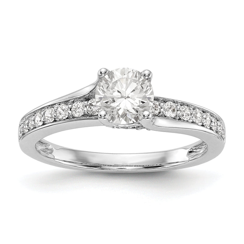 14K Weißgold Verlobungsring mit simuliertem Diamanten