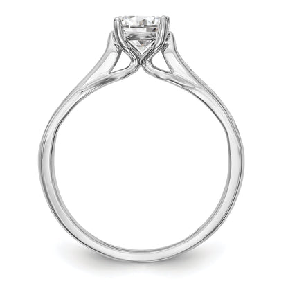 14K Weißgold Verlobungsring mit simulierten Diamanten
