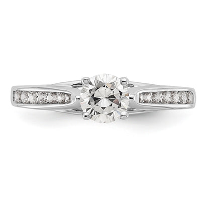 14K Weißgold Verlobungsring mit simulierten Diamanten