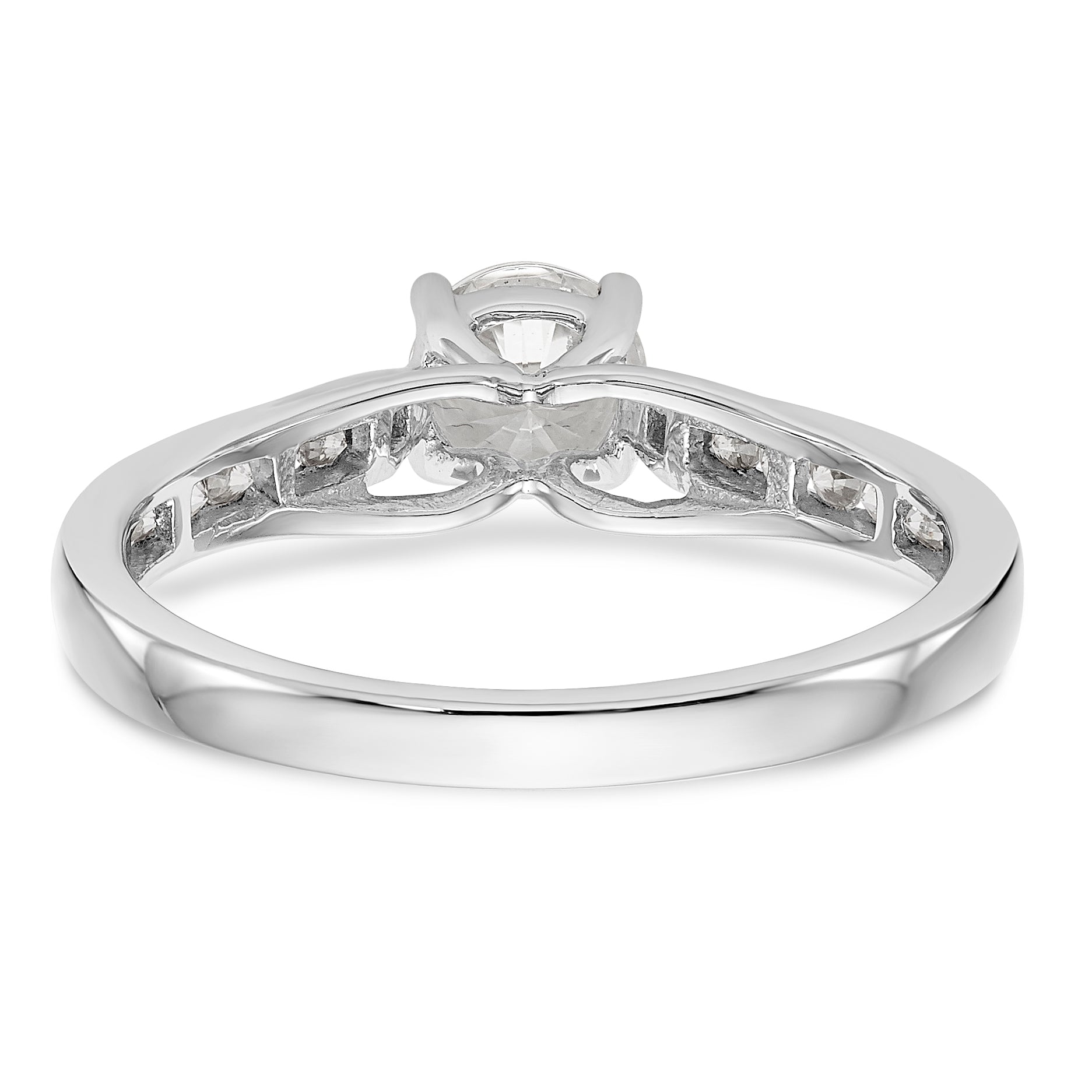 14K Weißgold Verlobungsring mit simulierten Diamanten
