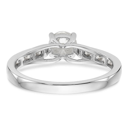 14K Weißgold Verlobungsring mit simulierten Diamanten