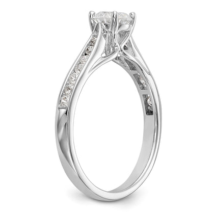 14K Weißgold Verlobungsring mit simulierten Diamanten