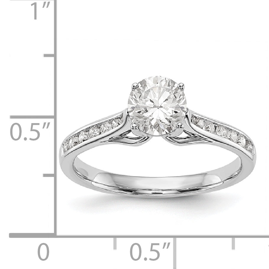 14K Weißgold Verlobungsring mit simulierten Diamanten