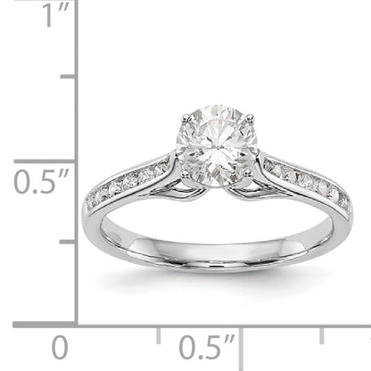 14K Weißgold Verlobungsring mit simulierten Diamanten
