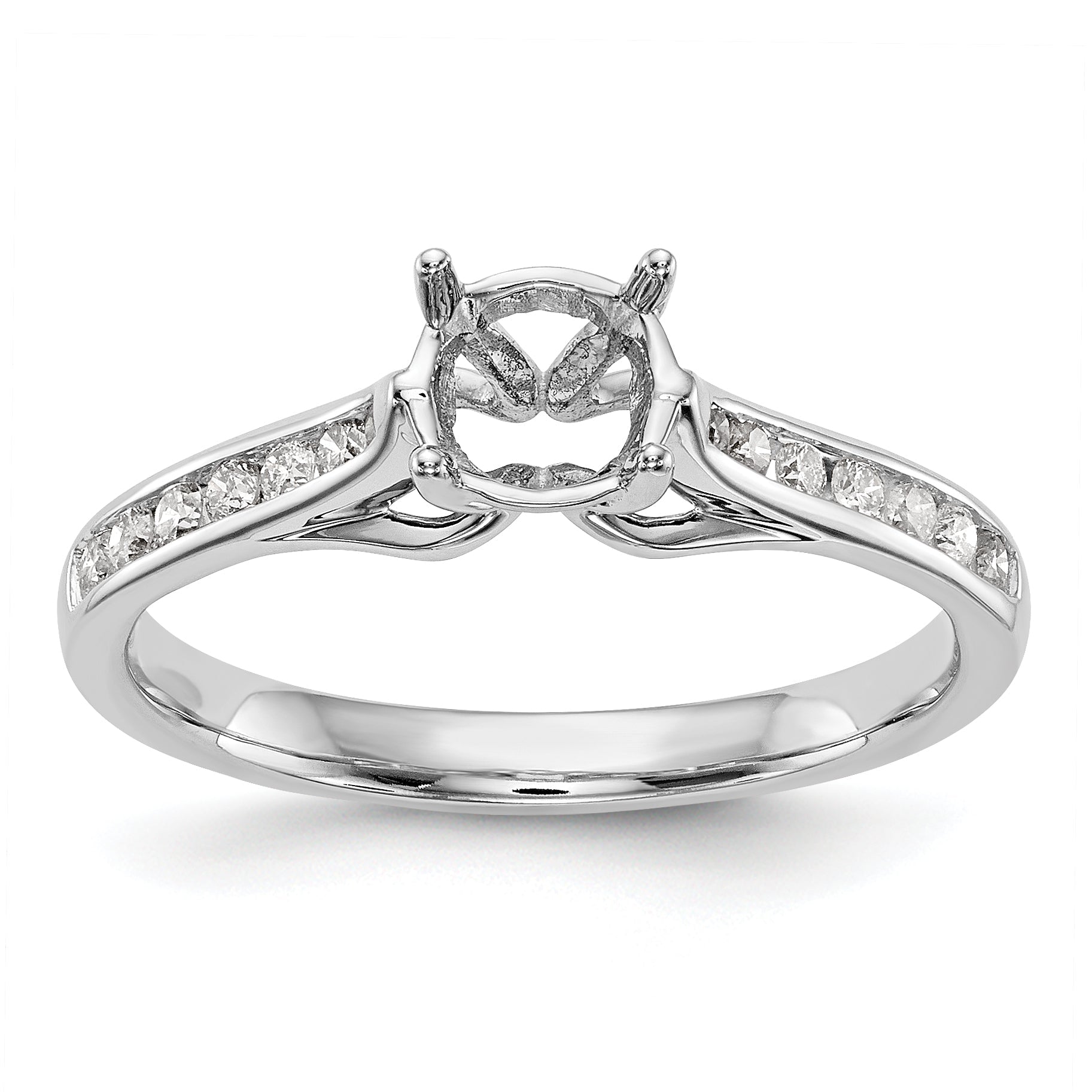 14K Weißgold Verlobungsring mit simulierten Diamanten