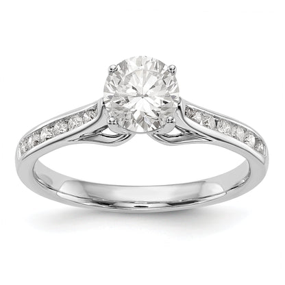 14K Weißgold Verlobungsring mit simulierten Diamanten