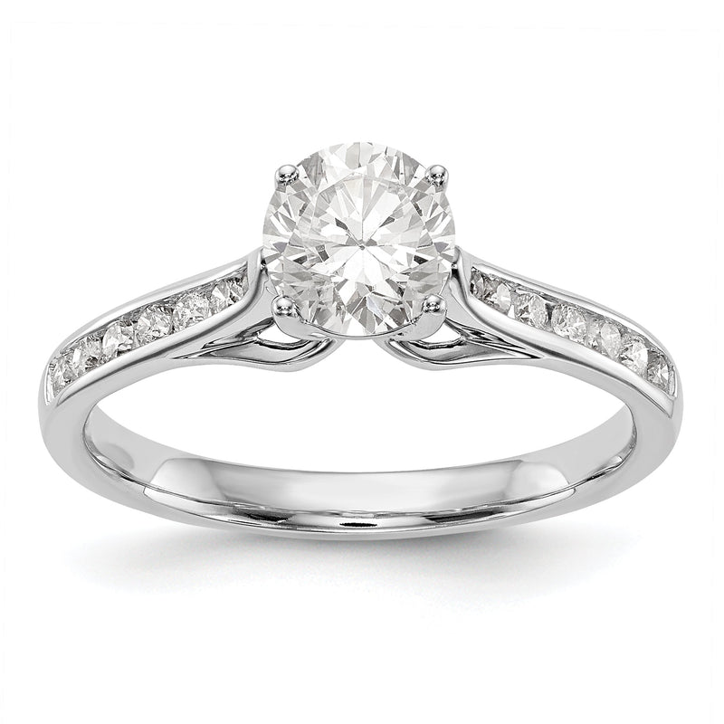 14K Weißgold Verlobungsring mit simulierten Diamanten