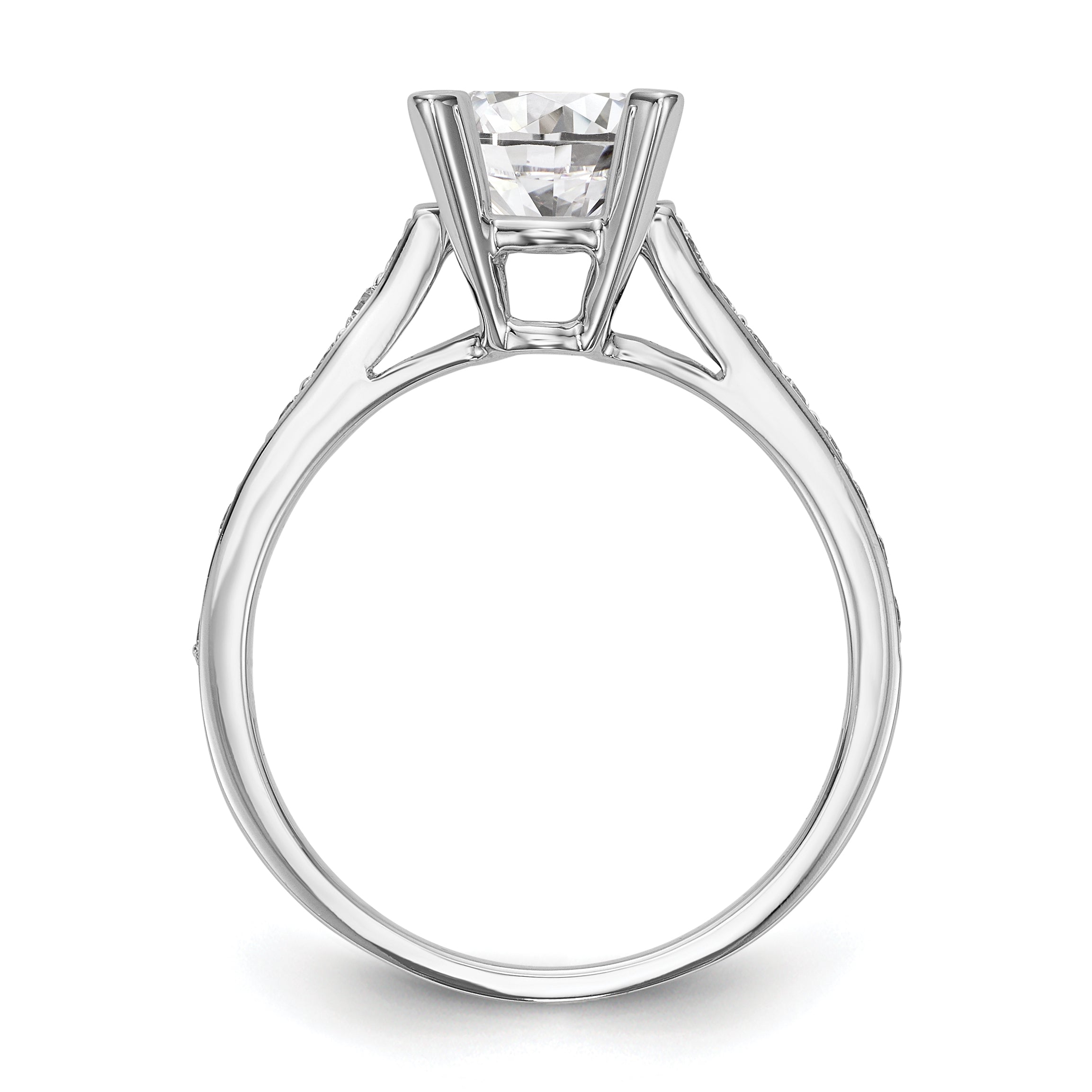 14K Weißgold Verlobungsring mit simuliertem Diamanten