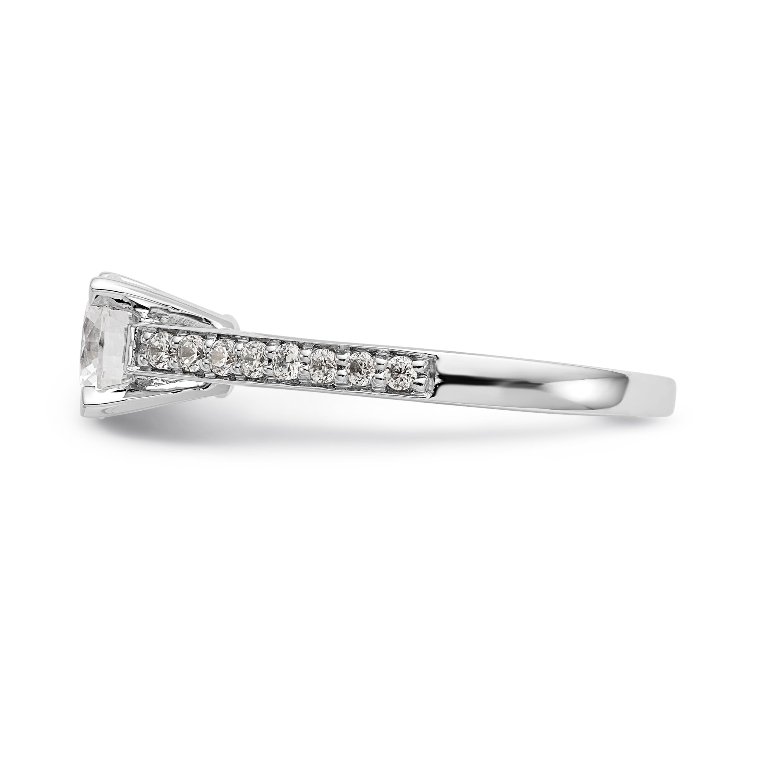 14K Weißgold Verlobungsring mit simuliertem Diamanten