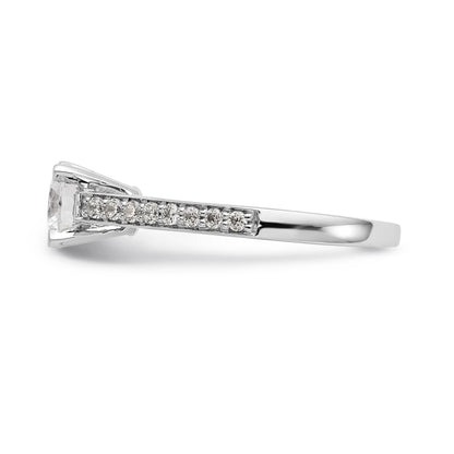 14K Weißgold Verlobungsring mit simuliertem Diamanten