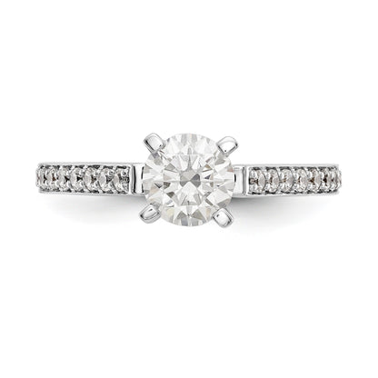 14K Weißgold Verlobungsring mit simuliertem Diamanten