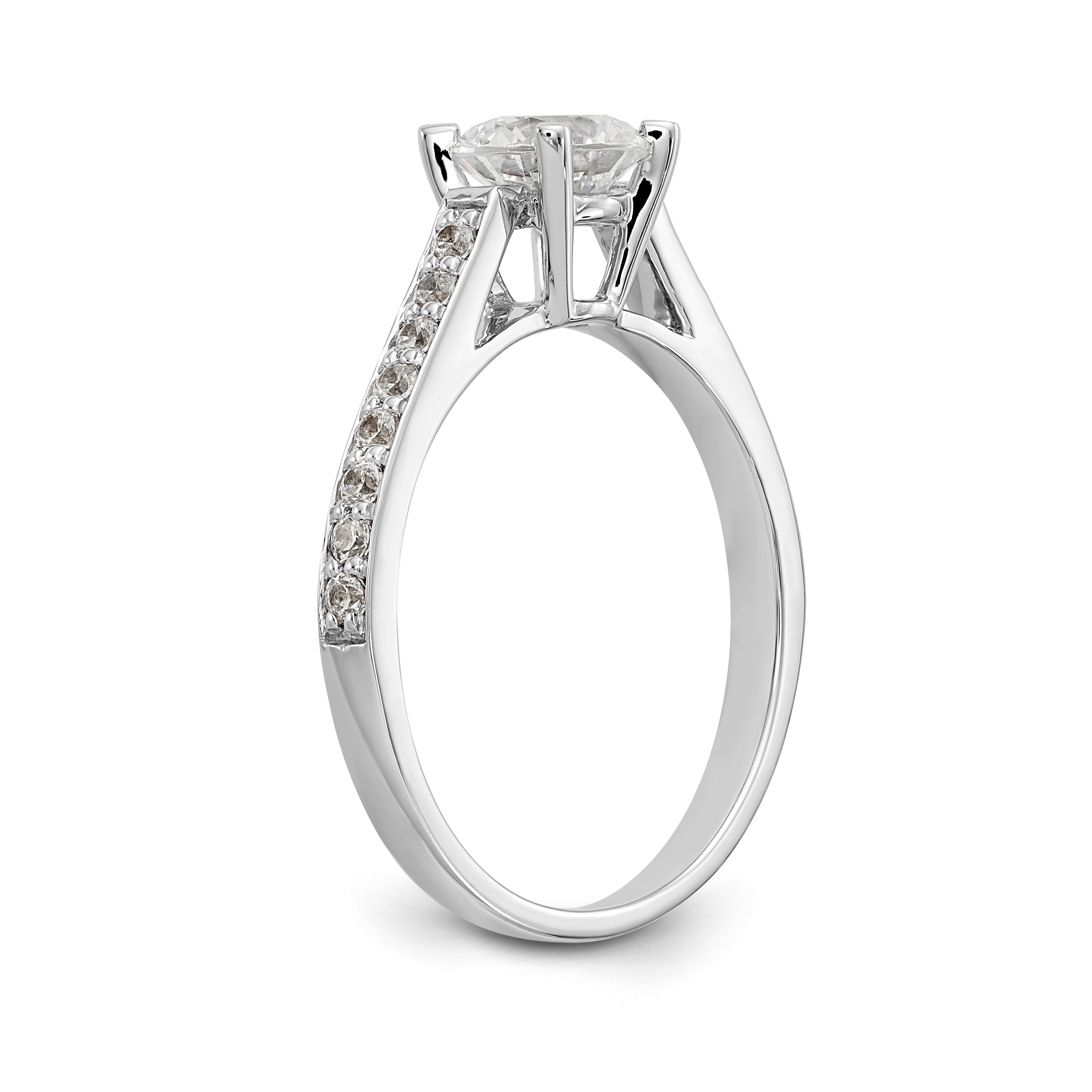 14K Weißgold Verlobungsring mit simuliertem Diamanten