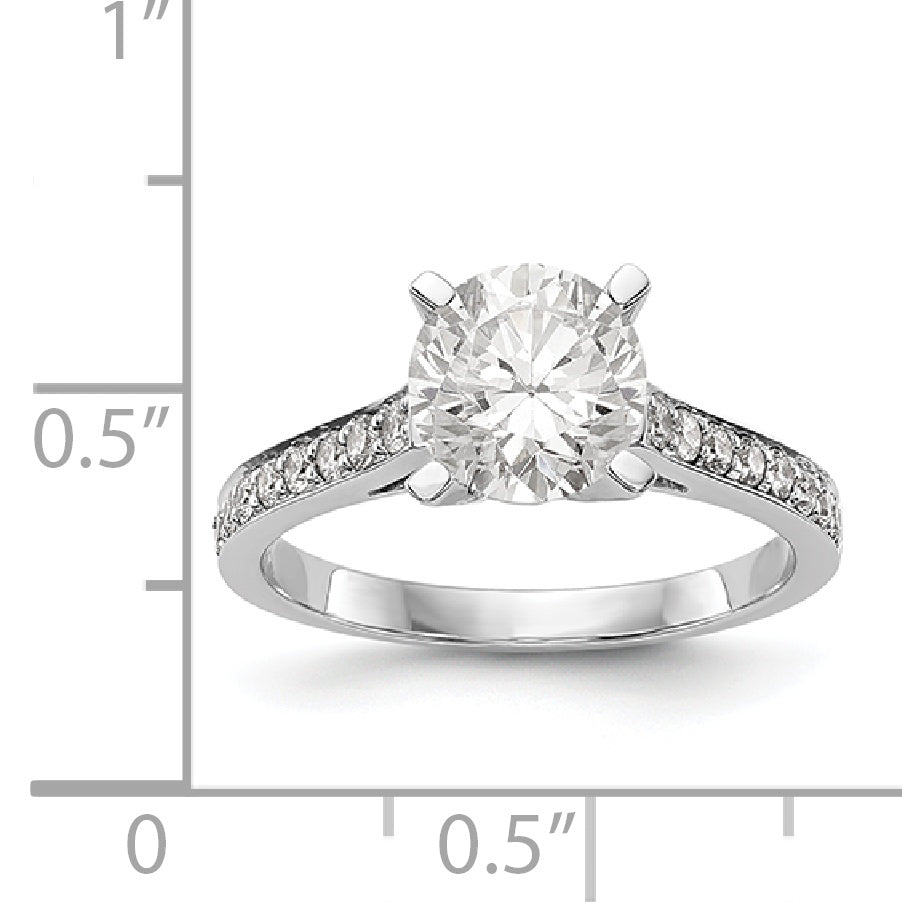 14K Weißgold Verlobungsring mit simuliertem Diamanten