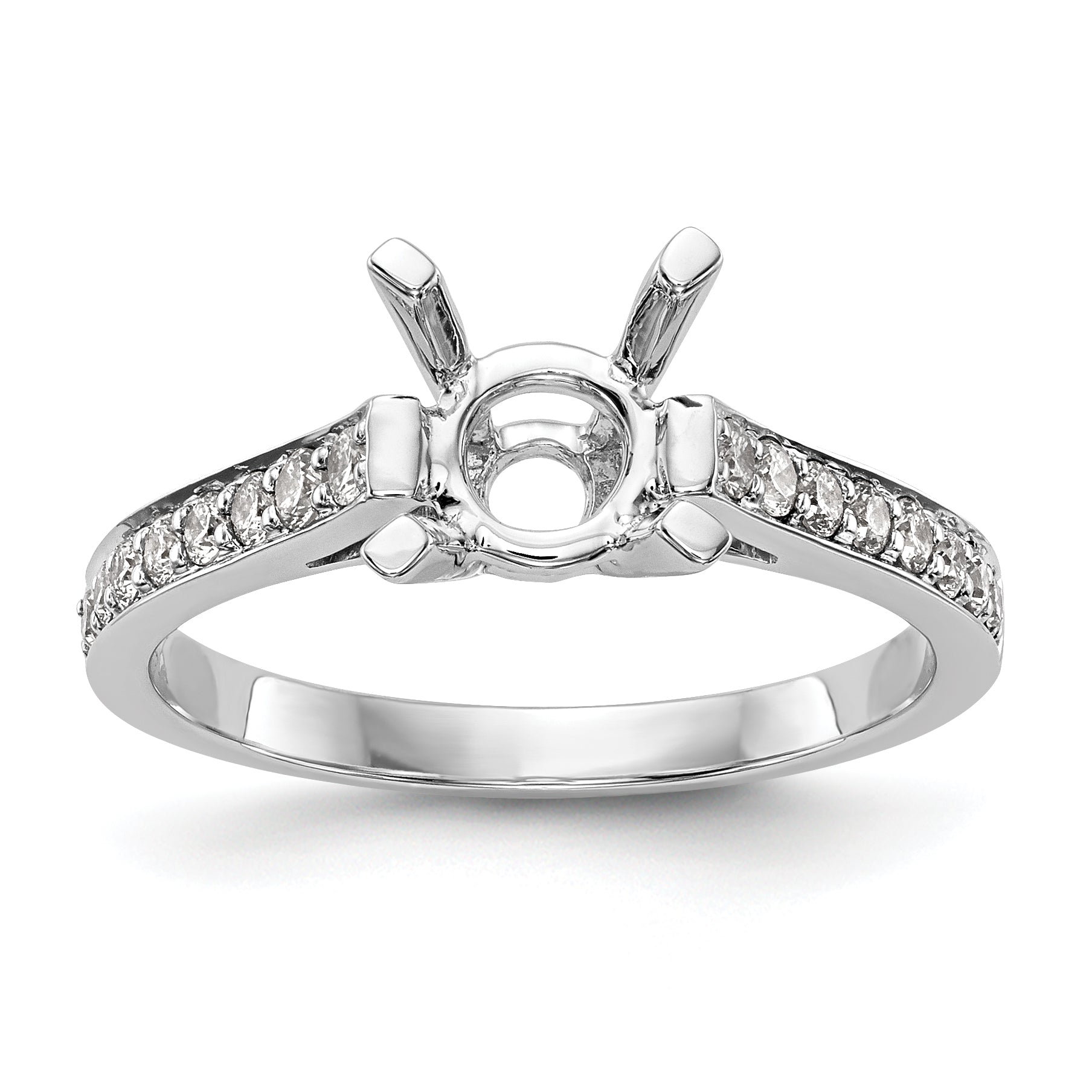14K Weißgold Verlobungsring mit simuliertem Diamanten